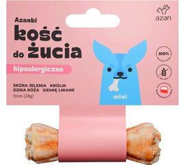 BRIT AZANKI HYPOALLERGENIC BONE MADE OF DEER SKIN WITH RABBIT AND FLAXSEED MINI – DOG TREAT – 10 CM
