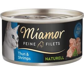 MIAMOR FEINE FILETS NATURELL TUNA WITH SHRIMPS - WET CAT FOOD - 80G