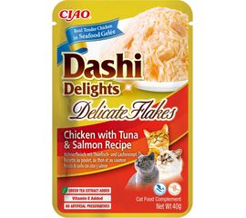 INABA CAT DASHI DELIGHTS DELICATE FLAKES CHICKEN WITH TUNA & SALMON - CAT TREAT - 40G