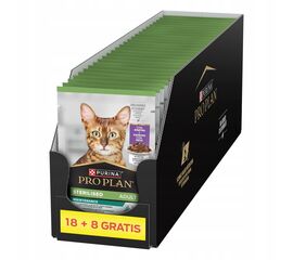 PURINA NESTLE PURINA PRO PLAN STERILISED ADULT MAINTENANCE PIECES WITH DUCK IN SAUCE - WET CAT FOOD - 26X85G (18 + 8 GRATIS)