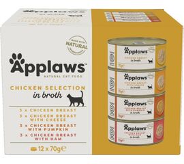 APPLAWS CHICKEN SELECTION IN BROTH - WET CAT FOOD - 12X70G