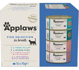 APPLAWS FISH SELECTION MULTIPACK IN BROTH - WET CAT FOOD - 12X70G