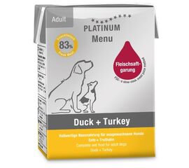 PLATINUM MENU ADULT DUCK+TURKEY  - WET DOG FOOD - 185G