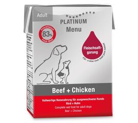 PLATINUM MENU ADULT BEEF+CHICKEN  - WET DOG FOOD - 185G