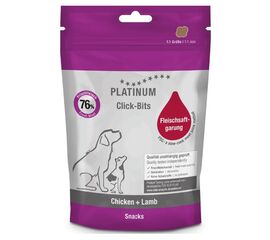 PLATINUM CLICK-BITS CHICKEN+LAMB - DOG TREAT - 150G