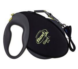 FLEXI TRIXIE NEON GIANT L 8 M BLACK, YELLOW DOG RETRACTABLE LEAD
