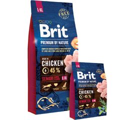 BRIT PREMIUM BY NATURE SENIOR L+XL - DRY DOG FOOD - APPLE, CHICKEN, CORN 15 KG