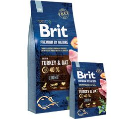 BRIT PREMIUM BY NATURE LIGHT - DRY DOG FOOD - APPLE, CHICKEN, CORN, TURKEY 15 KG