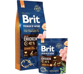 BRIT PREMIUM BY NATURE SENIOR S+M, APPLE, CHICKEN, CORN- DRY FOOD FOR ADULT DOGS OF MEDIUM BREEDS 15 KG