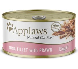 APPLAWS NATURAL CAT FOOD TUNA FILLET WITH PRAWN - WET CAT FOOD - 156G