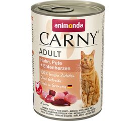 ANIMONDA CARNY ADULT FLAVOUR: CHICKEN. TURKEY. DUCK HEARTS - WET CAT FOOD - 400G