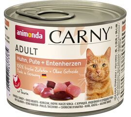 ANIMONDA CARNY ADULT FLAVOUR: CHICKEN. TURKEY. DUCK HEARTS - WET CAT FOOD - 200G