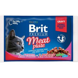 BRIT PREMIUM CAT MEAT PLATE - WET CAT FOOD - 4X100G
