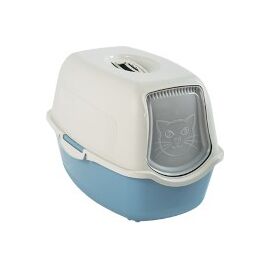 ROTHO BAILEY HOODED LITTER BOX BLUE, WHITE