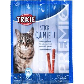 TRIXIE SNACKS PREMIO STICKS-BLACKENED SALMON WITH TROUT-DRY CAT FOOD-5X5G