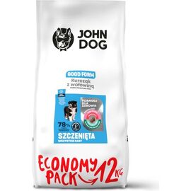 JOHN DOG GOOD FORM PUPPY CHICKEN WITH BEEF - DRY DOG FOOD - 12 KG