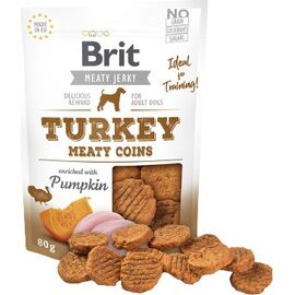 BRIT JERKY TURKEY MEATY COINS TURKEY - DOG TREAT - 80 G