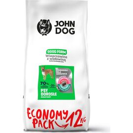 JOHN DOG GOOD FORM ADULT PORK WITH BEEF  - DRY DOG FOOD - 12 KG