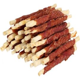 HILTON DUCK WRAP WHITE RAWHIDE STICK - DOG CHEW - 500G