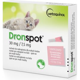 VETOQUINOL DRONSPOT - DEWORMING DROPS FOR CATS 0.5-2.5 KG