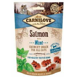 CARNILOVE CRUNCHY SNACK SALMON & MINT - CAT TREAT WITH SALMON AND MINT - 50 G