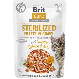 BRIT CARE CAT STERYLIZED SALOMON&TUNA POUCH 85G