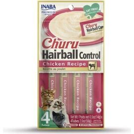 INABA CHURU HAIRBALL CHICKEN - CAT TREAT - 4X14 G