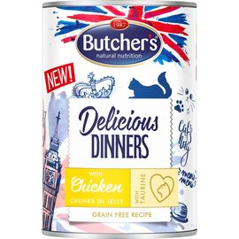 BUTCHER'S DELICIOUS DINNERS CHICKEN JELLIED PIECES - WET CAT FOOD - 400G