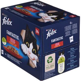 PURINA NESTLE FELIX FANTASTIC COUNTRY FLAVORS IN JELLY - WET FOOD FOR CATS - 24X 85G