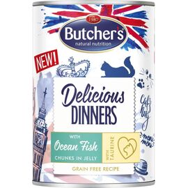 BUTCHER'S DELICIOUS DINNERS OCEAN FISH CHUNKS IN JELLY - WET CAT FOOD - 400 G