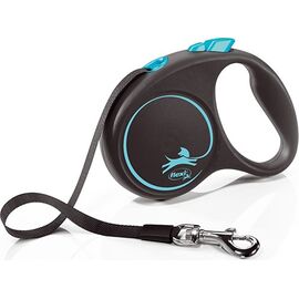 FLEXI AUTOMATIC LEASH BLACK DESIGN S 5 M, BLUE