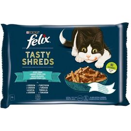 PURINA NESTLE FELIX TASTY SHREDS WITH SALMON AND TUNA - 4X 80G