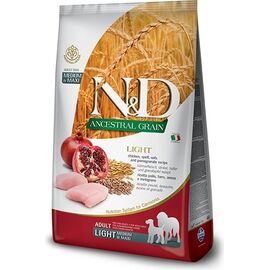 FARMINA N&D ANCESTRAL GRAIN DOG LIGHT - CHICKEN. SPELT.OATS AND POMEGRANATE ADULT MEDIUM & MAXI 12KG