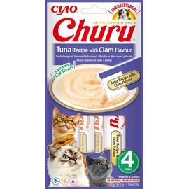 INABA CHURU TUNA WITH CLAM FLAVOUR - CAT TREATS - 4X14 G
