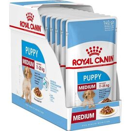 ROYAL CANIN SHN MEDIUM PUPPY IN SAUCE  - WET PUPPY FOOD - 10X140G