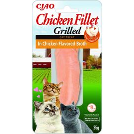 INABA GRILLED CHICKEN FILLET IN CHICKEN FLAVORED BROTH - CAT TREATS - 25 G