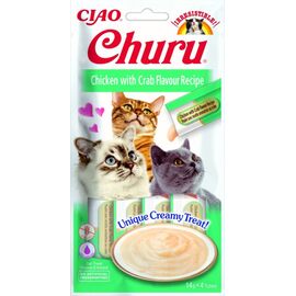 INABA CHURU CHICKEN WITH CRAB RECIPE - CAT TREATS - 4X14 G