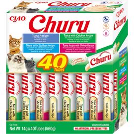 INABA CHURU VARIETY BOX TUNA - CAT TREATS - 40 X 14G