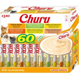 INABA CHURU VARIETY BOX CHICKEN - CAT TREATS - 60 X 14G
