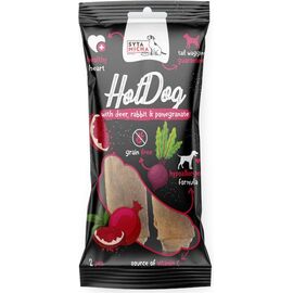SYTA MICHA CHEWING HOT DOG RABBIT WITH POMEGRANATE IN DEER SKIN - DOG TREAT - 2 PCS.
