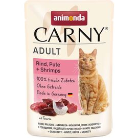 ANIMONDA CARNY ADULT BEEF, TURKEY AND SHRIMPS - WET CAT FOOD - 85G