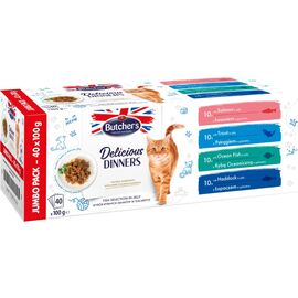 BUTCHER'S DELICIOUS DINNERS JUMBO PACK MIX FISH SELECTION IN JELLY - WET CAT FOOD - 40 X 100G