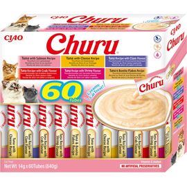 INABA CHURU VARIETY BOX TUNA - CAT TREATS - 60 X 14G