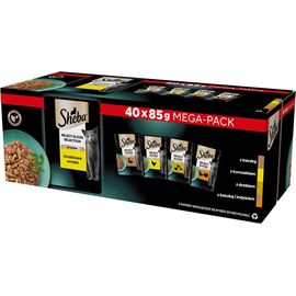 SHEBA SELECTION SELECT SLICES POULTRY FLAVOURS - WET CAT FOOD - 40 X 85G