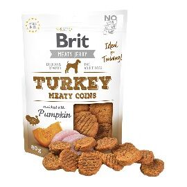 BRIT JERKY TURKEY MEATY COINS - TURKEY - PUPPY SNACK - 80 G