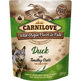 CARNILOVE DOG POUCH DUCK & TIMOTHY GRASS - WET DOG FOOD - 300G