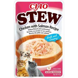 INABA CIAO STEW CHICKEN & SALMON - CAT TREATS - 12X40G