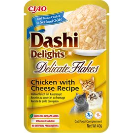 INABA CAT DASHI DELIGHTS DELICATE FLAKES CHICKEN WITH CHEESE - CAT TREAT - 40G