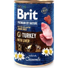BRIT PREMIUM BY NATURE TURKEY&LIVER - MOKRA KARMA DLA SZCZENIAKA - 400G