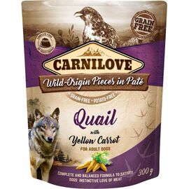 CARNILOVE DOG POUCH QUAIL & YELLOW CARROT  - WET DOG FOOD - 300G